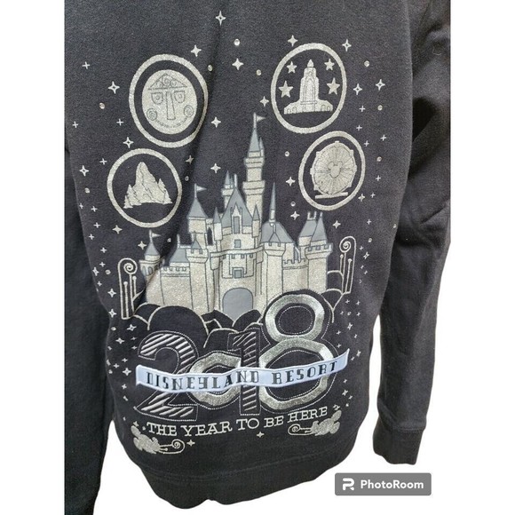 Disney Parks 2018 Black Full Zip Hoodie 2 Sides Size M - Picture 5 of 7